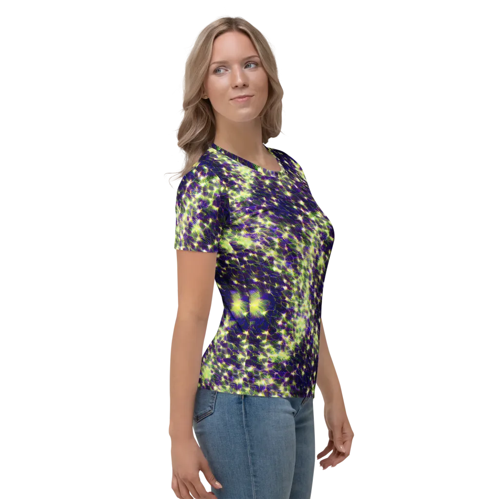 Cosmic Dandelion on Women's Crew Neck T-Shirt — Right