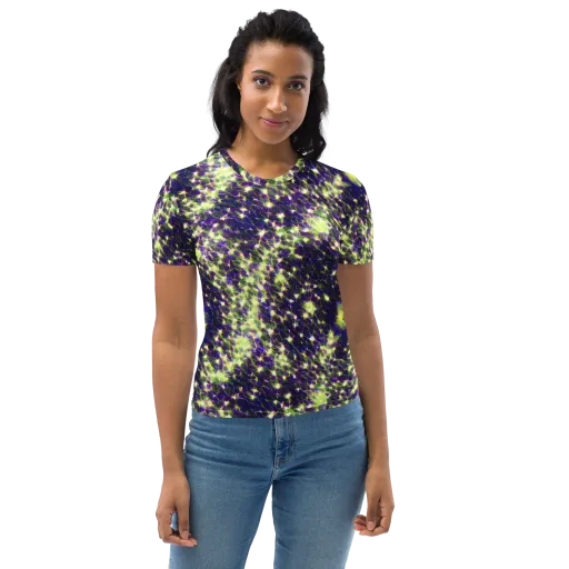 Cosmic Dandelion on a Women's Crew Neck T-Shirt