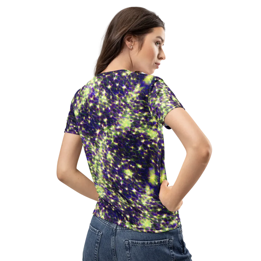 Cosmic Dandelion on Women's Crew Neck T-Shirt — Back