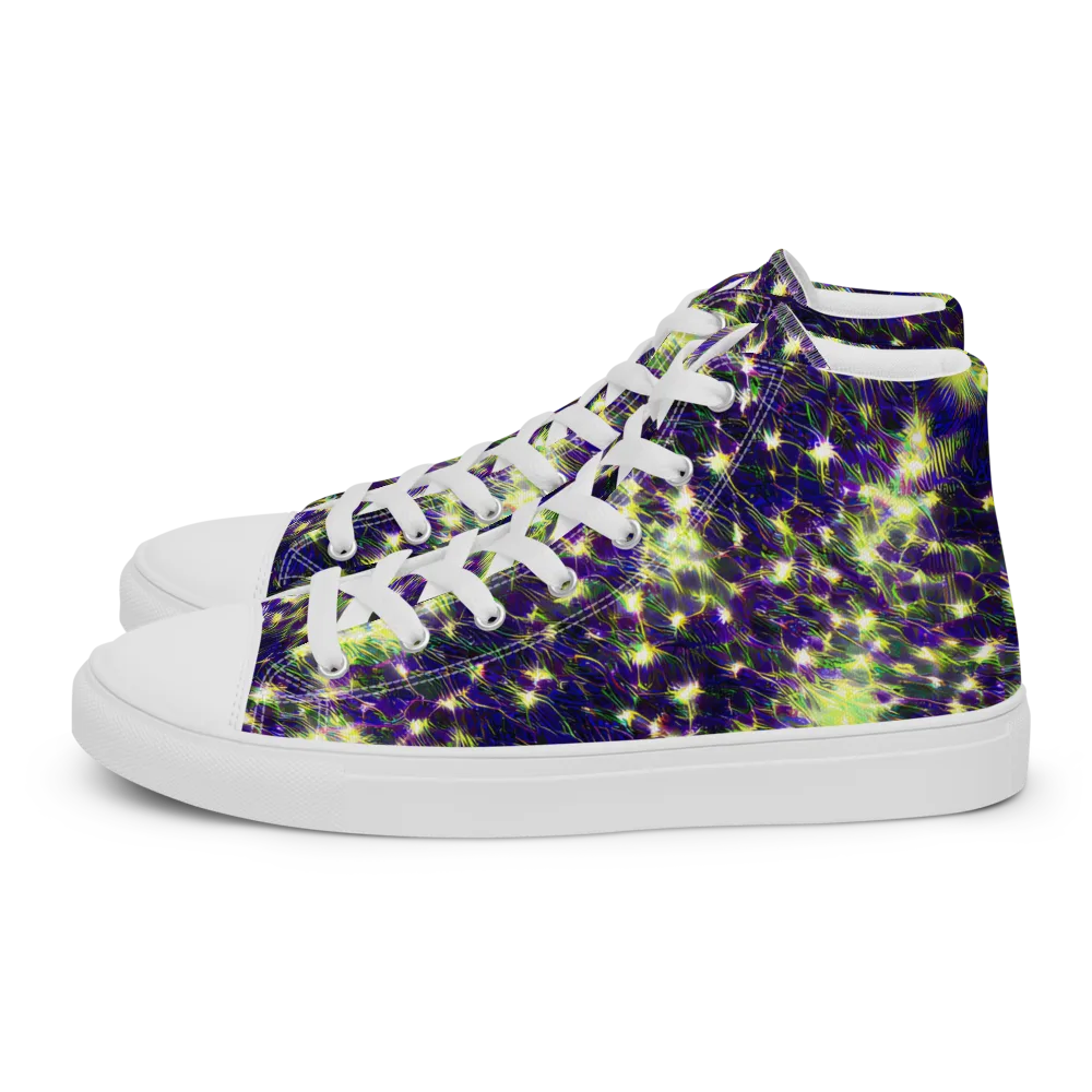 Cosmic Dandelion on Women's High Top Canvas Shoes — Left