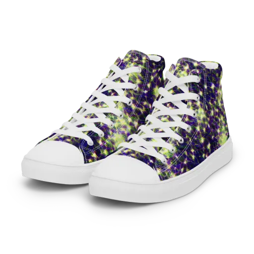 Cosmic Dandelion on a Women's High Top Canvas Shoes