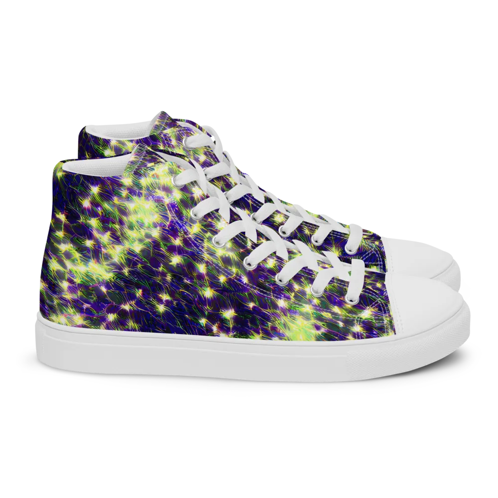 Cosmic Dandelion on Women's High Top Canvas Shoes — Right