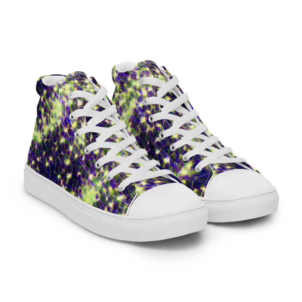 Cosmic Dandelion on Women's High Top Canvas Shoes — Right Front