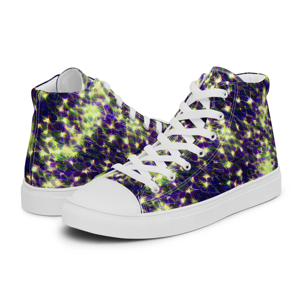 Cosmic Dandelion on Women's High Top Canvas Shoes — Left