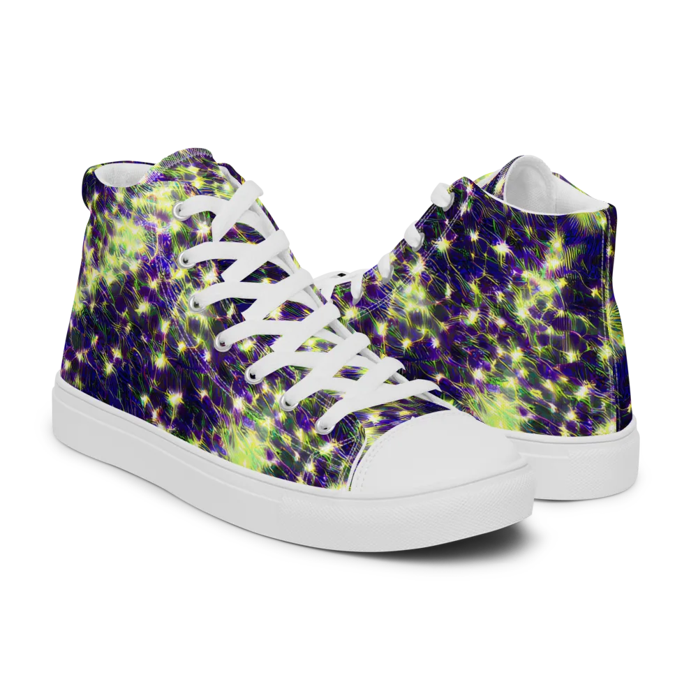 Cosmic Dandelion on Women's High Top Canvas Shoes — Right