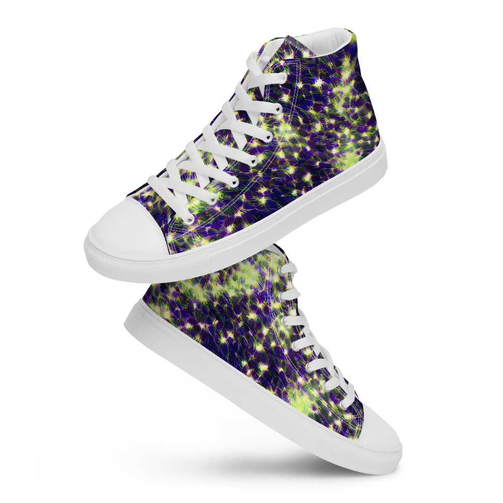 Cosmic Dandelion on Women's High Top Canvas Shoes — Front