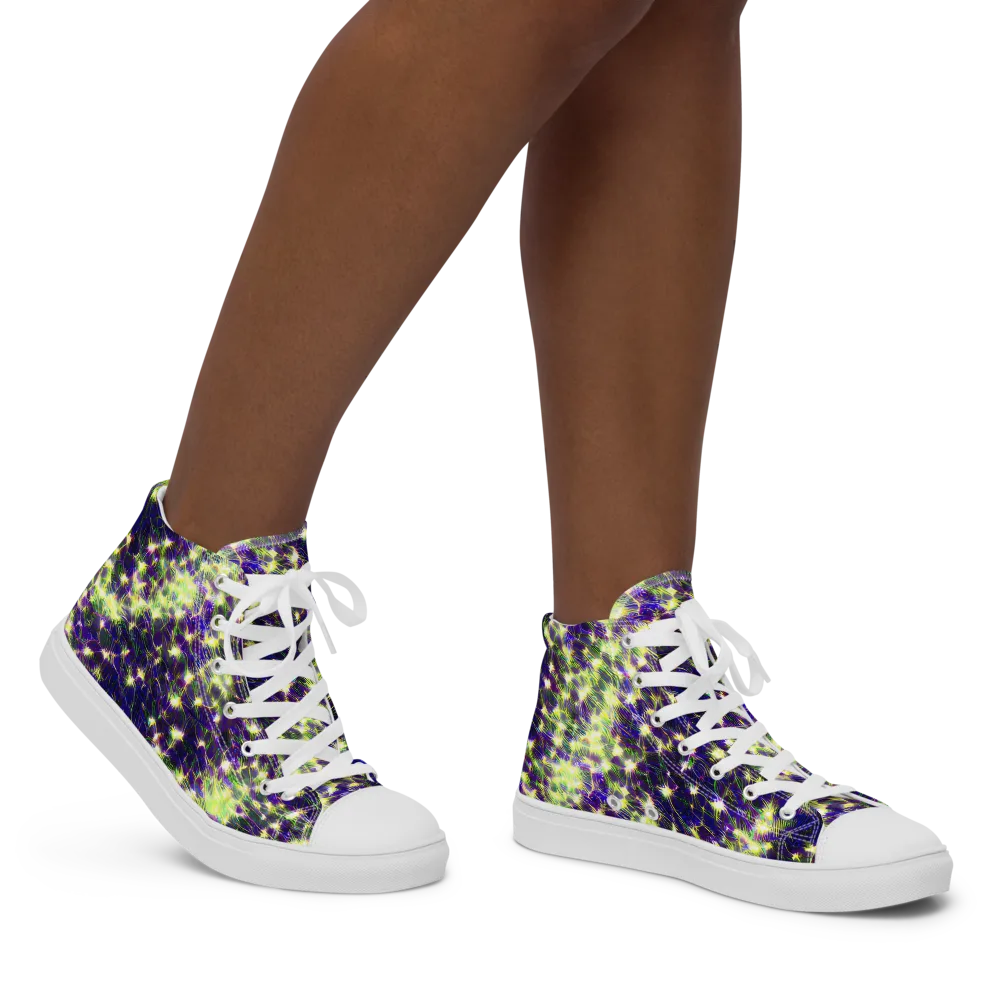 Cosmic Dandelion on Women's High Top Canvas Shoes — Right