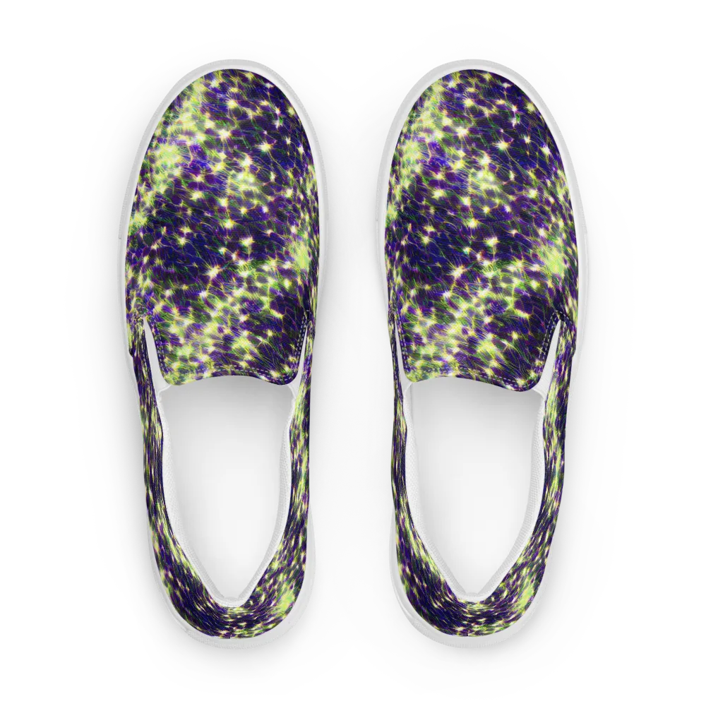 Cosmic Dandelion on Men's Slip-On Canvas Shoes — Front