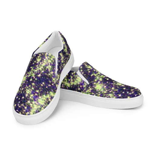Cosmic Dandelion on a Men's Slip-On Canvas Shoes