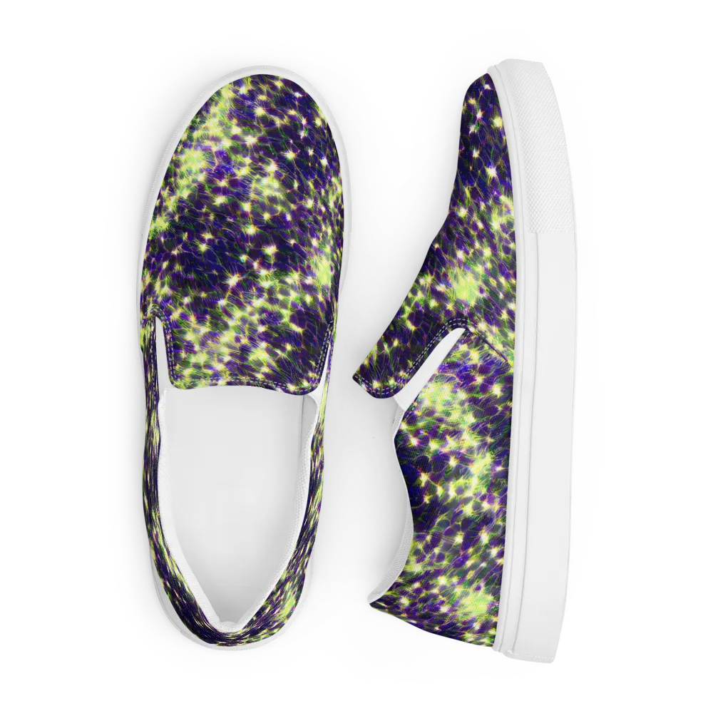 Cosmic Dandelion on Men's Slip-On Canvas Shoes — Front