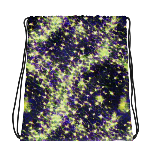 Cosmic Dandelion on a Drawstring Bag
