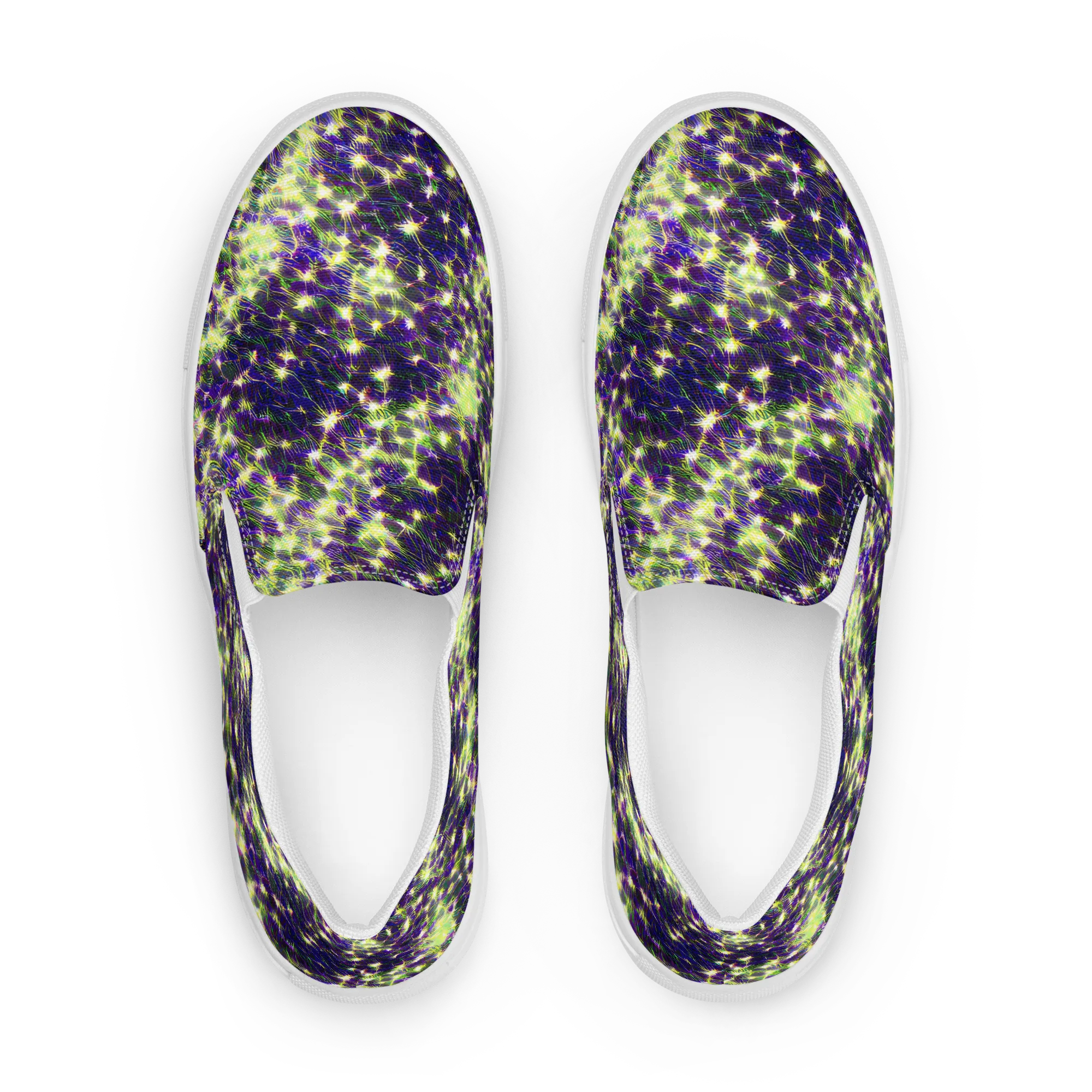 Cosmic Dandelion on Women's Slip-On Canvas Shoes — Front