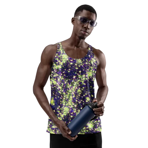 Cosmic Dandelion on a Men's Tank Top