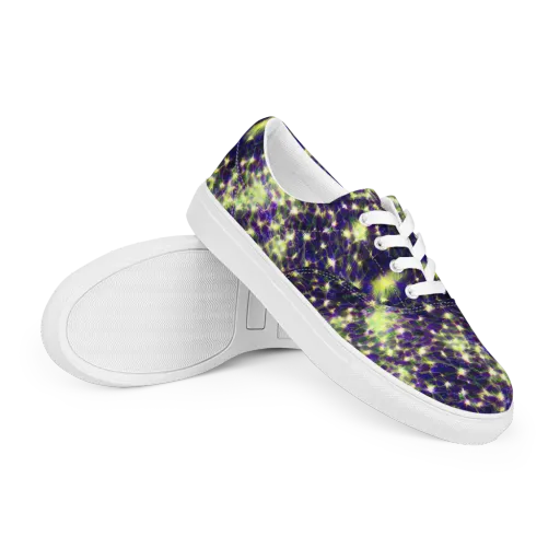 Cosmic Dandelion on a Men's Lace-Up Canvas Shoes
