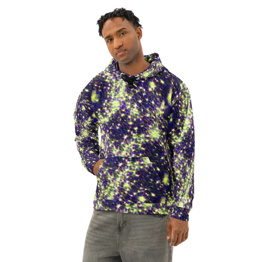 Cosmic Dandelion on Cotton Hoodie — Left Front