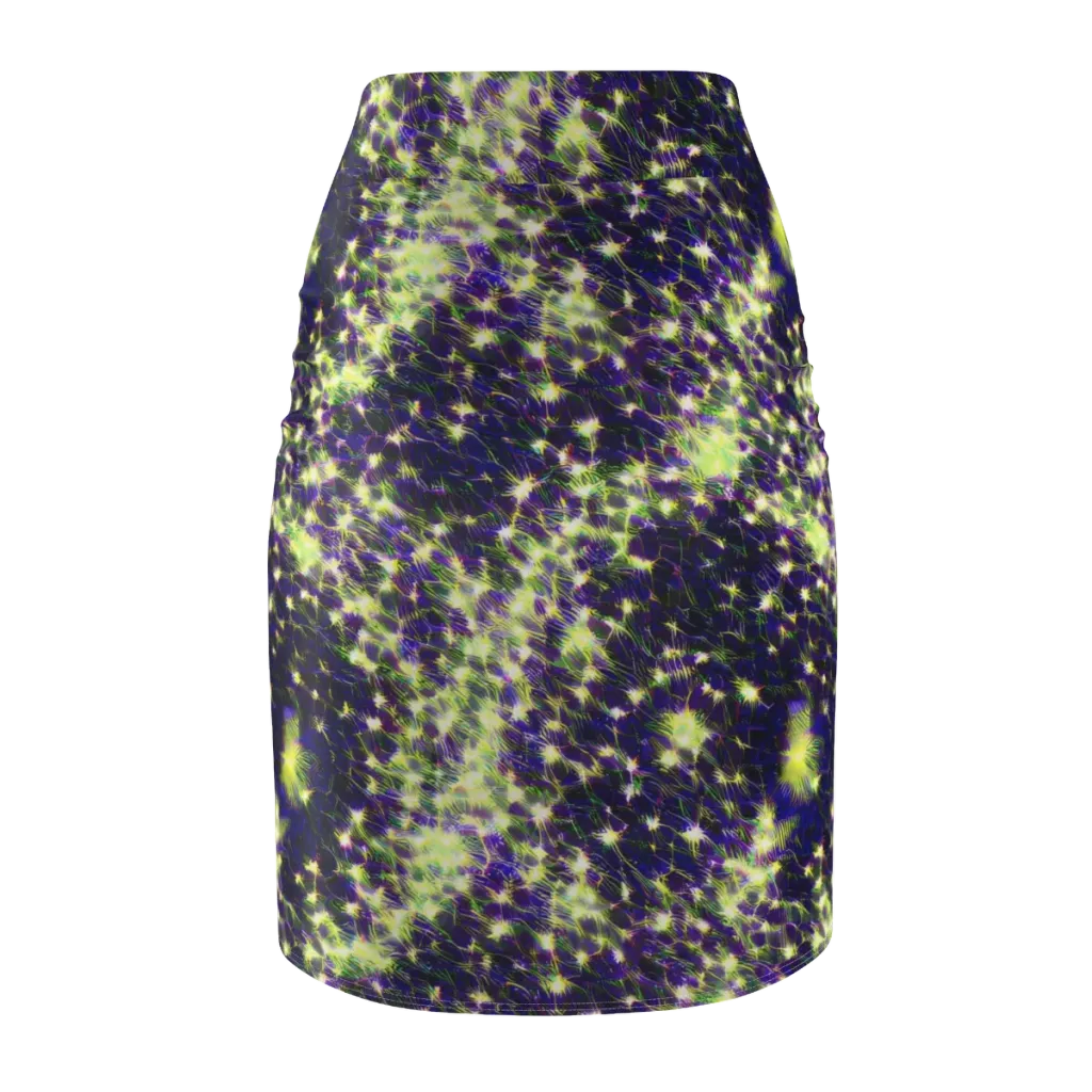 Cosmic Dandelion on Pencil Skirt — Back