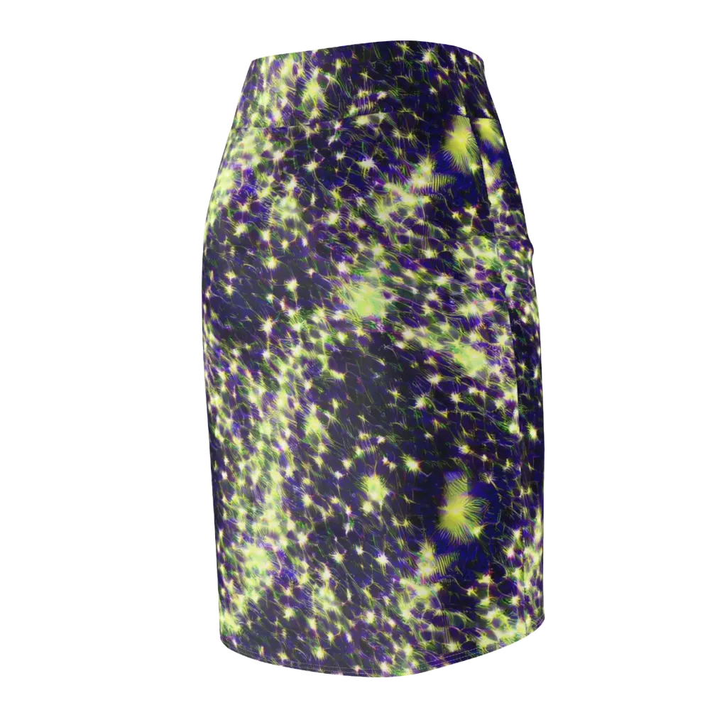 Cosmic Dandelion on Pencil Skirt — Back Side