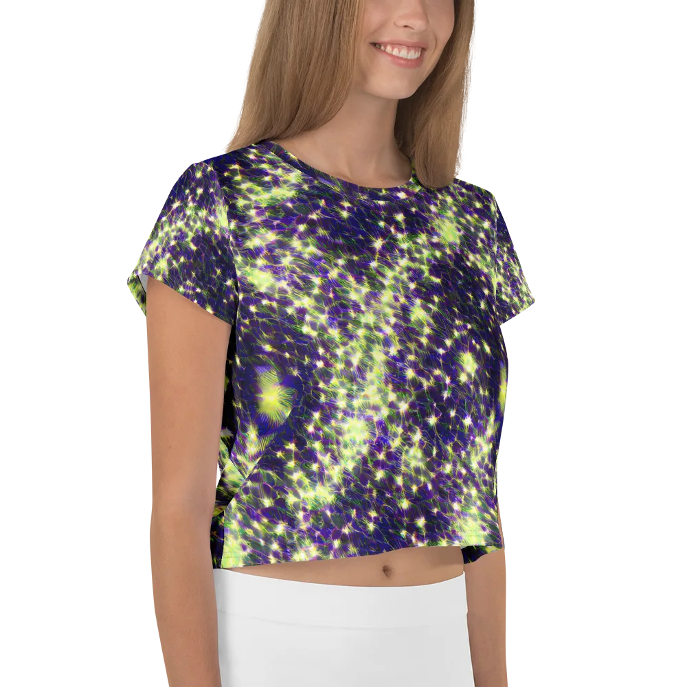 Cosmic Dandelion on Crop Tee — Right