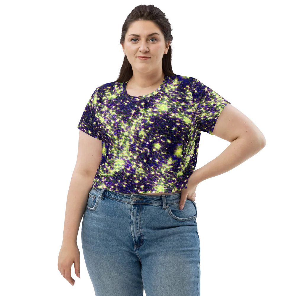 Cosmic Dandelion on Crop Tee — Front