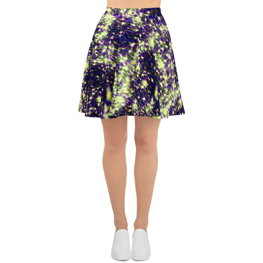 Cosmic Dandelion on Skater Skirt — Front