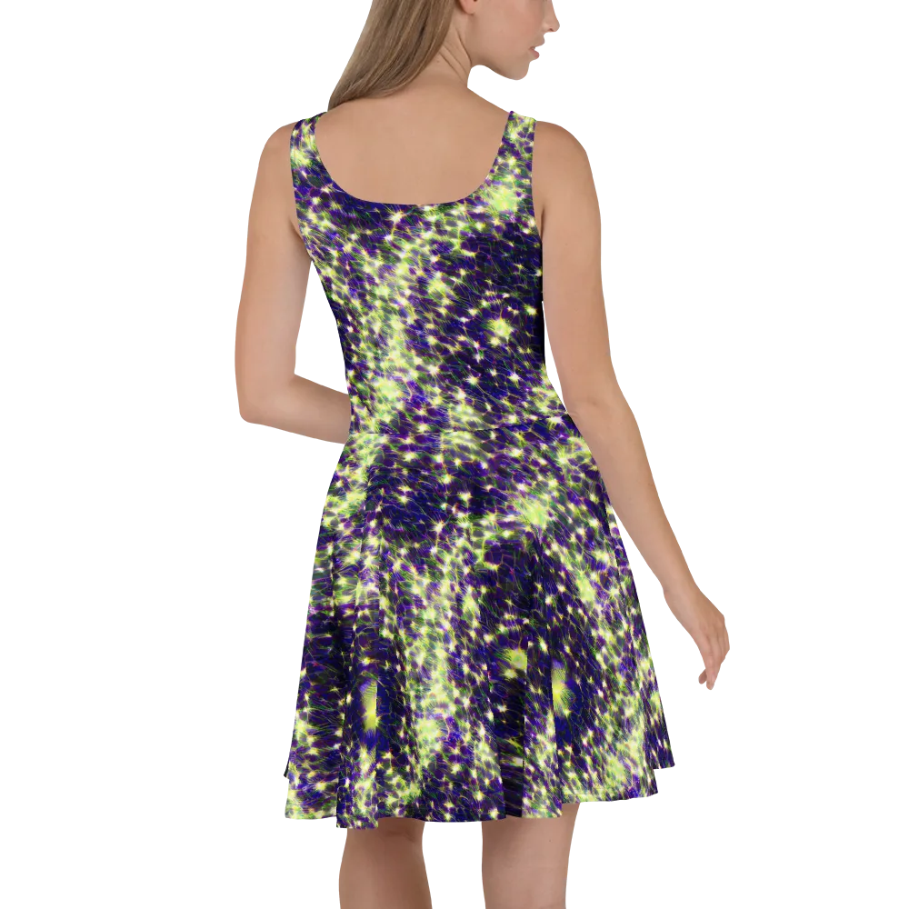 Cosmic Dandelion on Skater Dress — Back