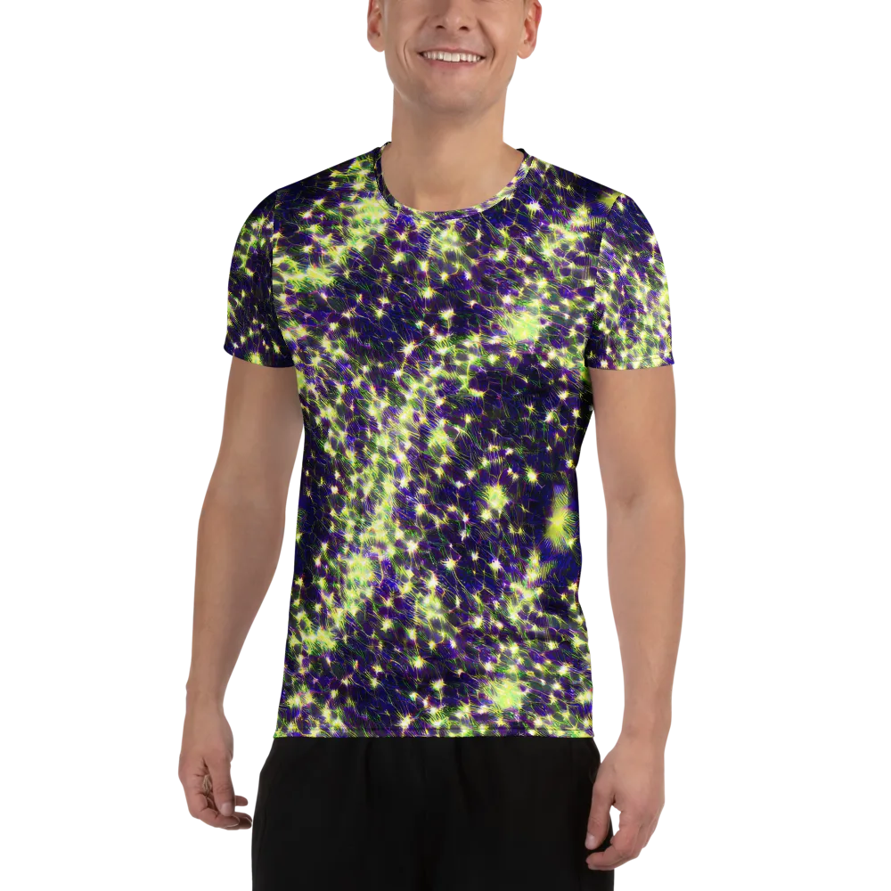 Cosmic Dandelion on Men's Athletic T-Shirt — Front