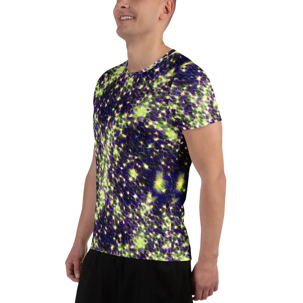 Cosmic Dandelion on Men's Athletic T-Shirt — Left