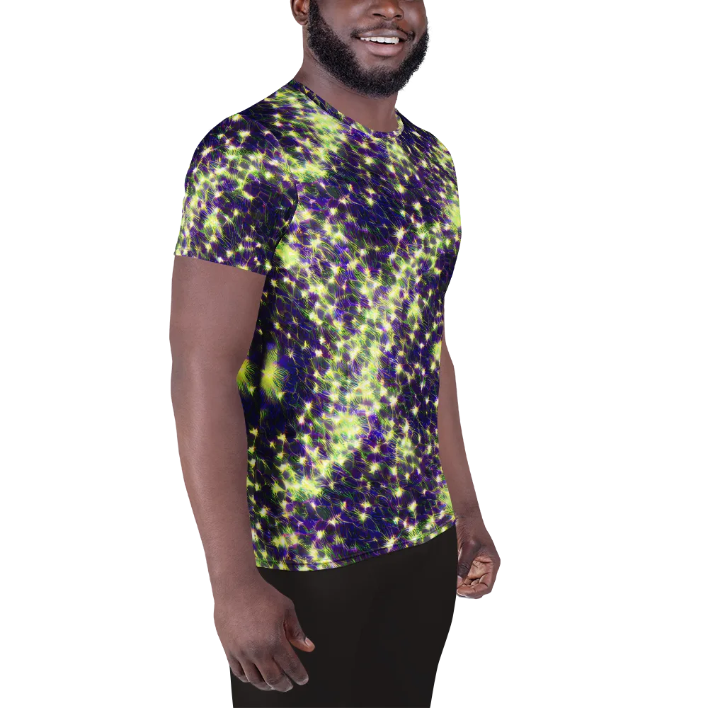 Cosmic Dandelion on Men's Athletic T-Shirt — Right