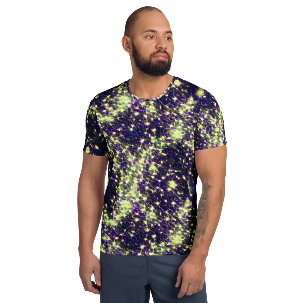 Cosmic Dandelion on Men's Athletic T-Shirt — Front
