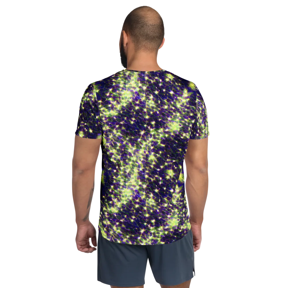 Cosmic Dandelion on Men's Athletic T-Shirt — Back