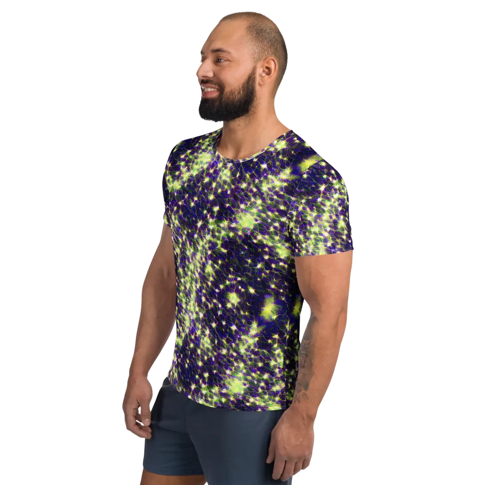 Cosmic Dandelion on Men's Athletic T-Shirt — Left