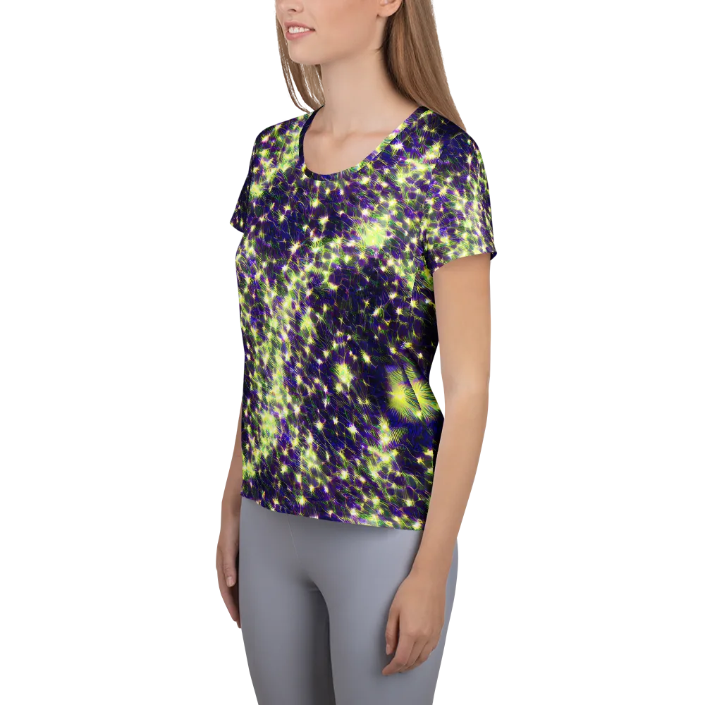 Cosmic Dandelion on Women's Athletic T-Shirt — Left