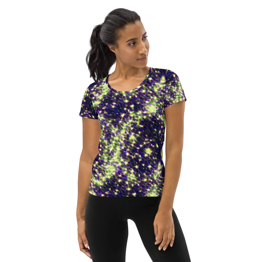 Cosmic Dandelion on Women's Athletic T-Shirt — Front