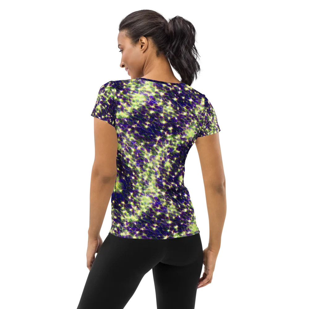Cosmic Dandelion on Women's Athletic T-Shirt — Back