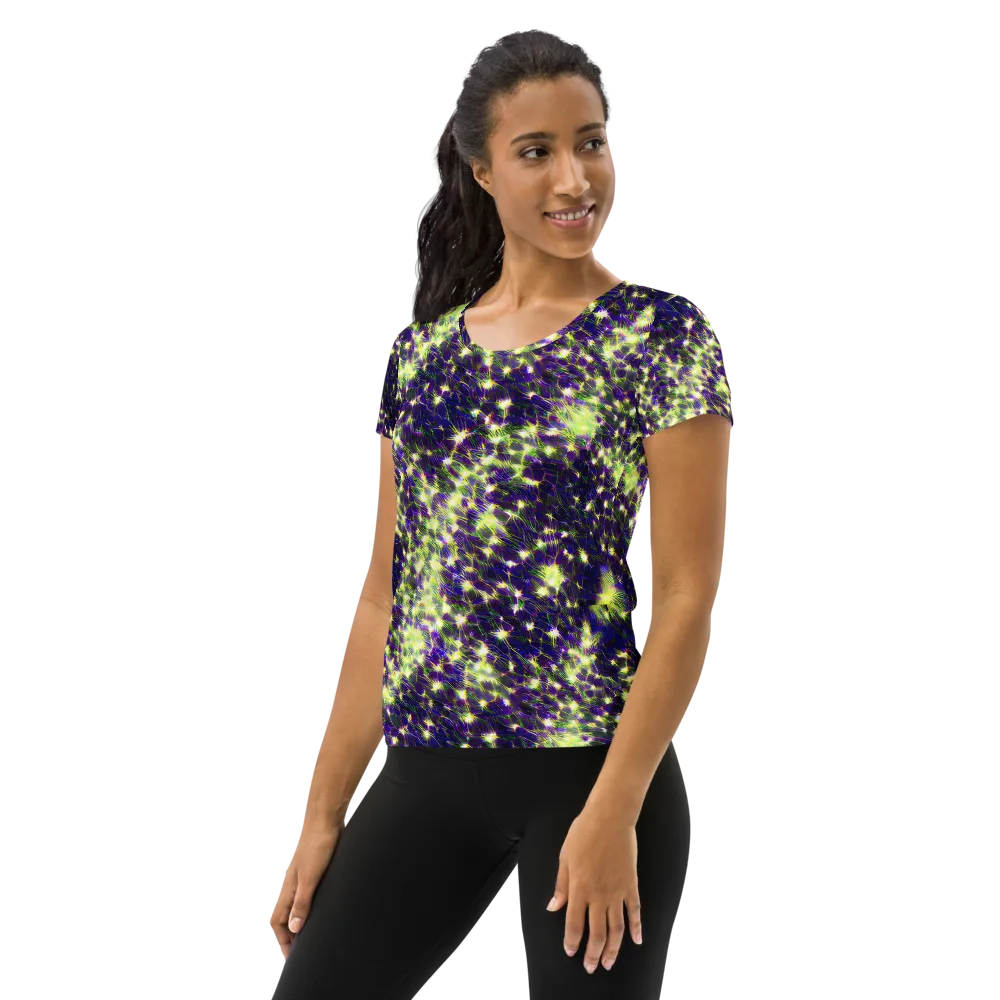 Cosmic Dandelion on Women's Athletic T-Shirt — Left