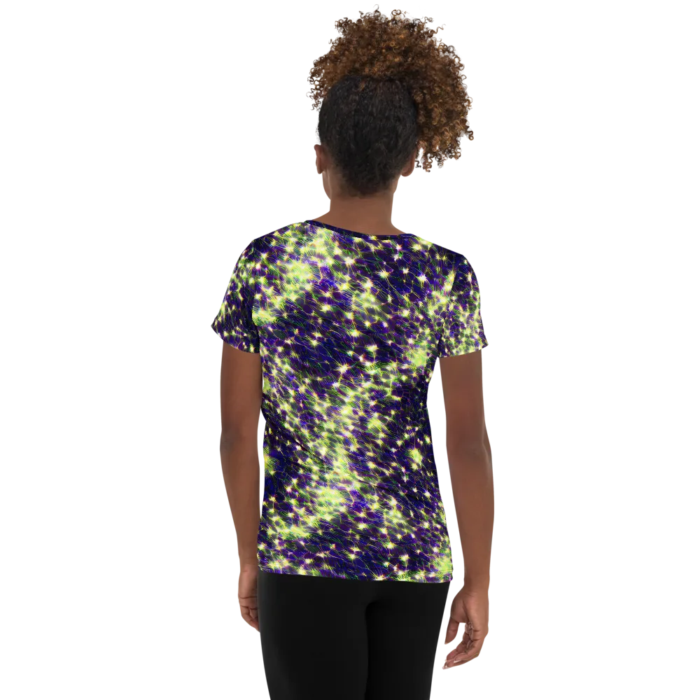 Cosmic Dandelion on Women's Athletic T-Shirt — Back