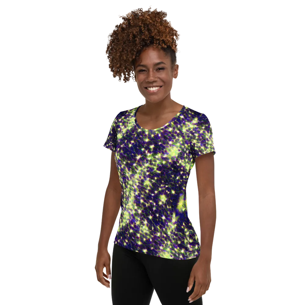 Cosmic Dandelion on Women's Athletic T-Shirt — Left