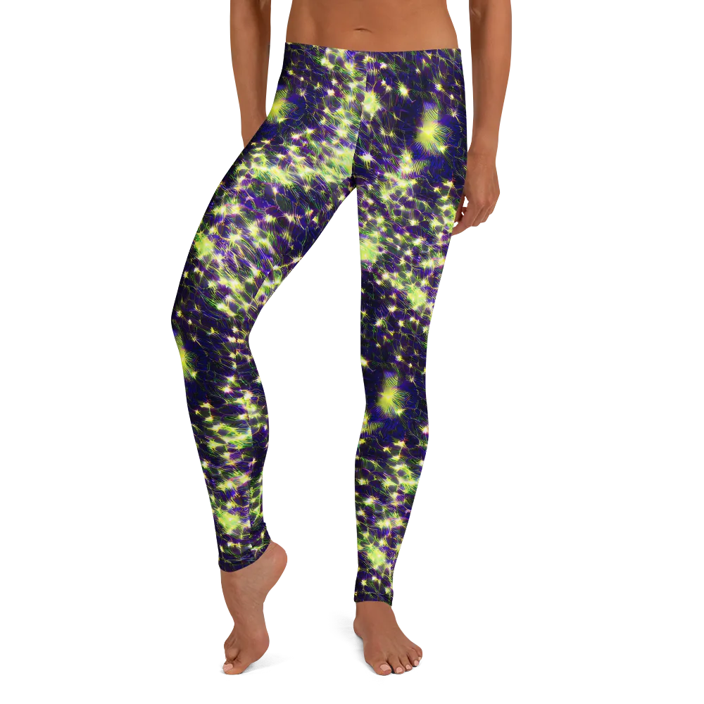 Cosmic Dandelion on Leggings — Front