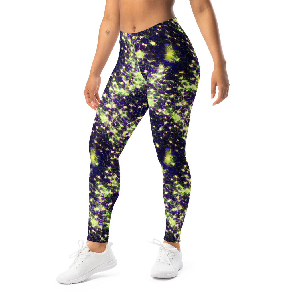 Cosmic Dandelion on Leggings — Left Front