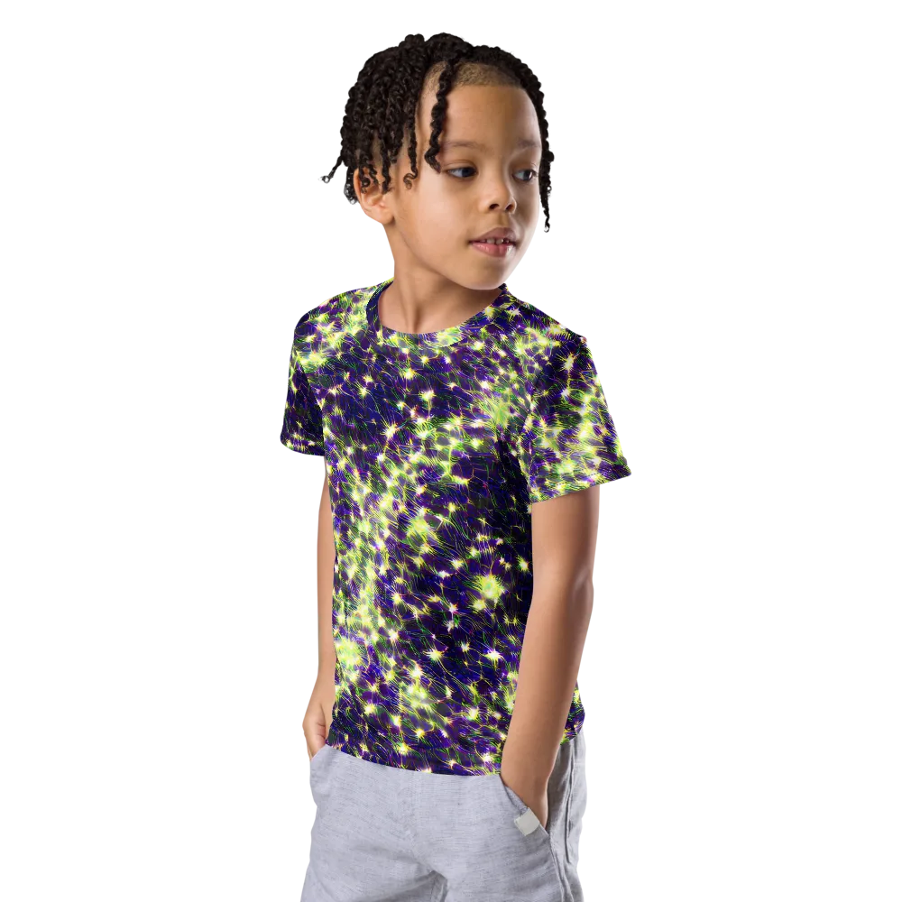 Cosmic Dandelion on Kids Crew Neck T-Shirt — Left Front