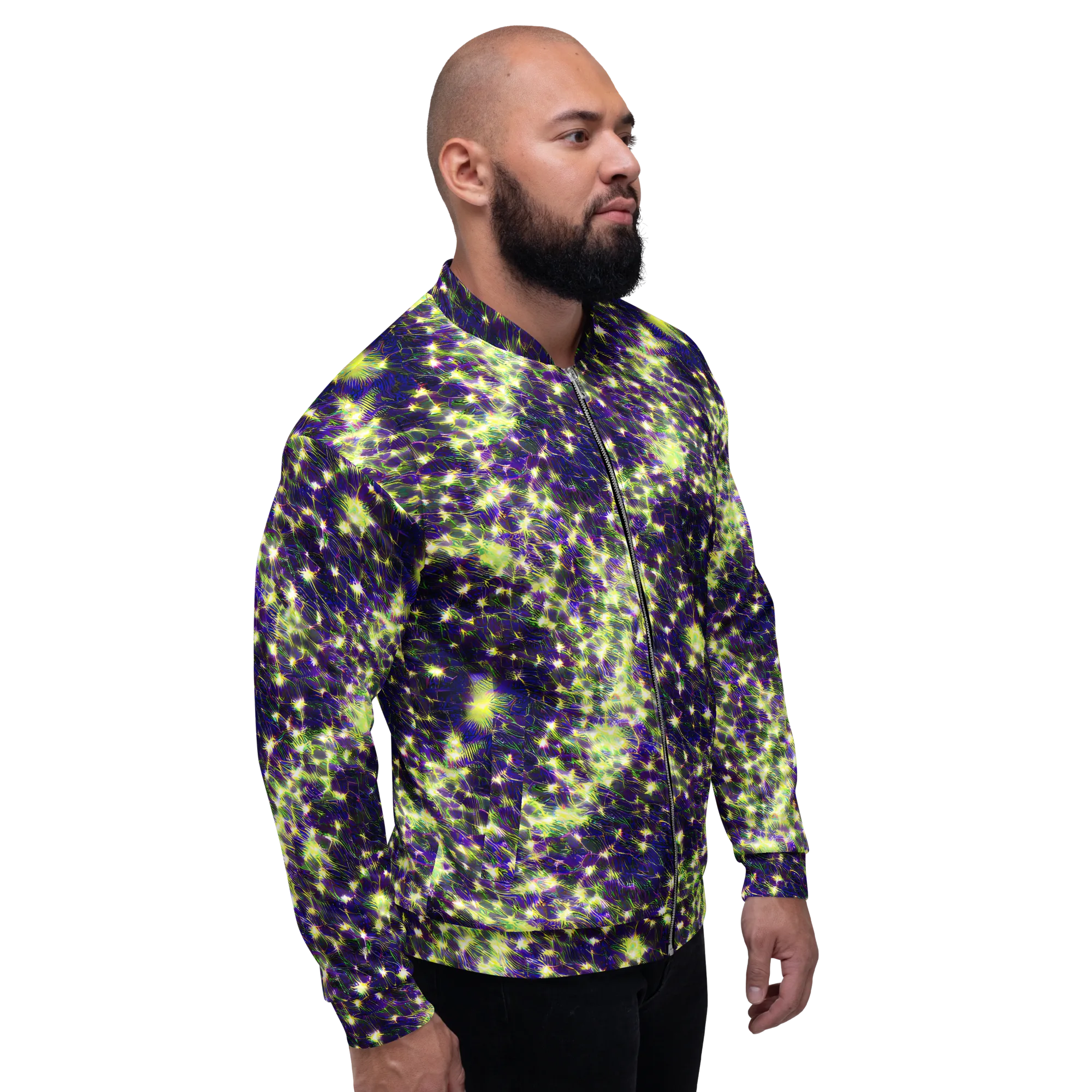 Cosmic Dandelion on Bomber Jacket — Right