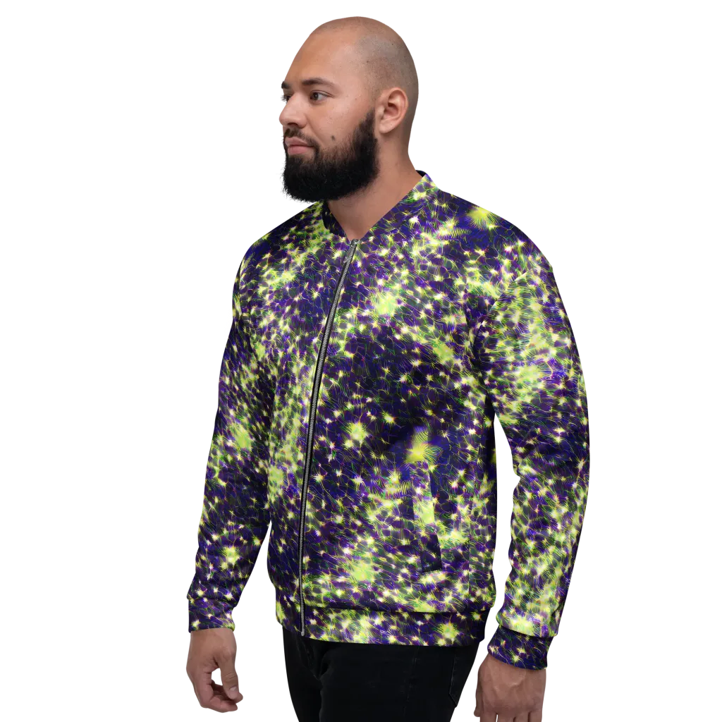 Cosmic Dandelion on Bomber Jacket — Left