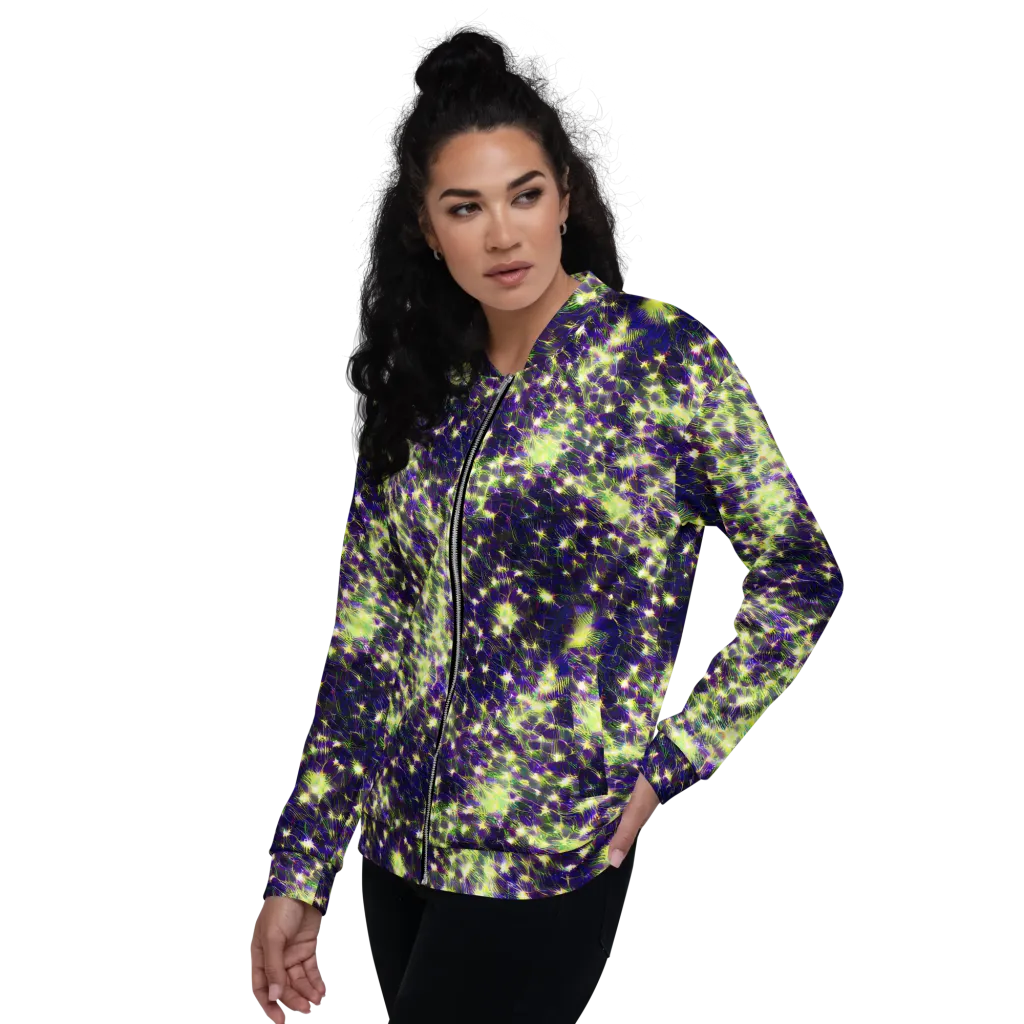 Cosmic Dandelion on Bomber Jacket — Left