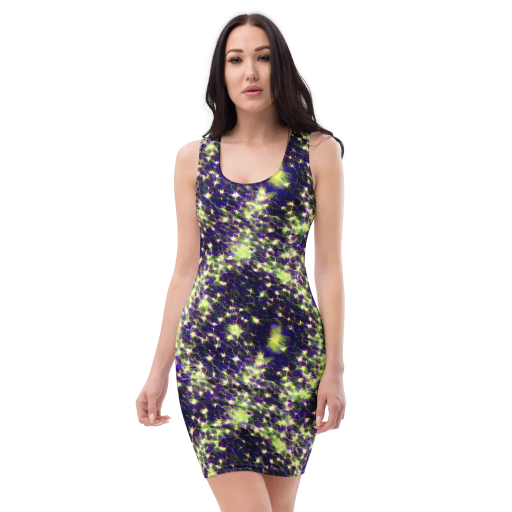 Cosmic Dandelion on Bodycon Dress — Front