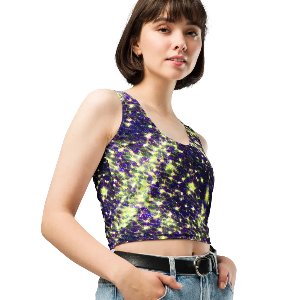 Cosmic Dandelion on Crop Top — Right Front