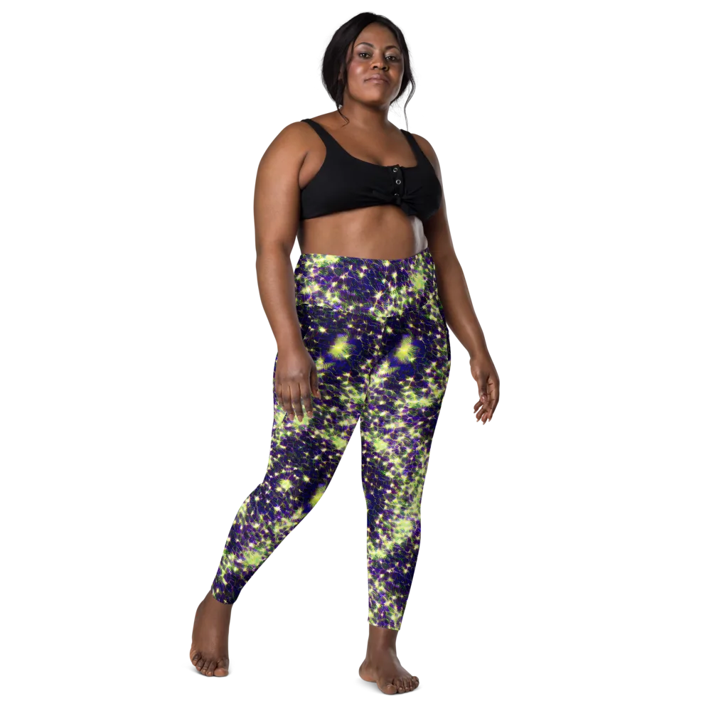 Cosmic Dandelion on Leggings with Pockets — Front