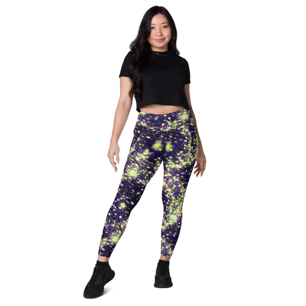 Cosmic Dandelion on Leggings with Pockets — Front