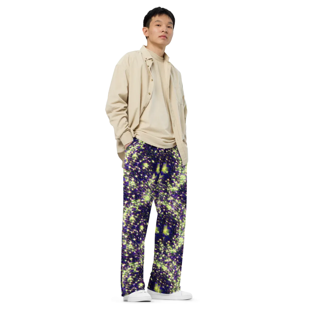 Cosmic Dandelion on Wide-Leg Pants — Right Front