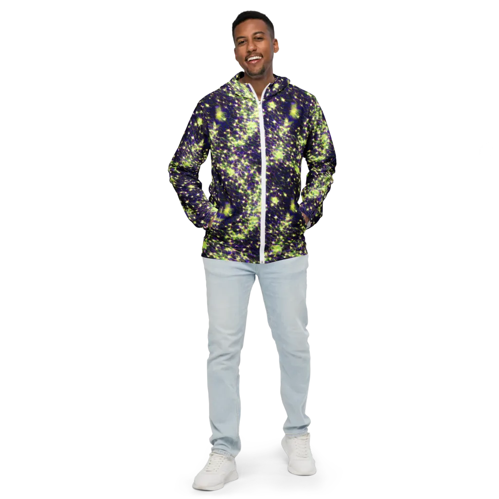 Cosmic Dandelion on Men's Windbreaker — Front
