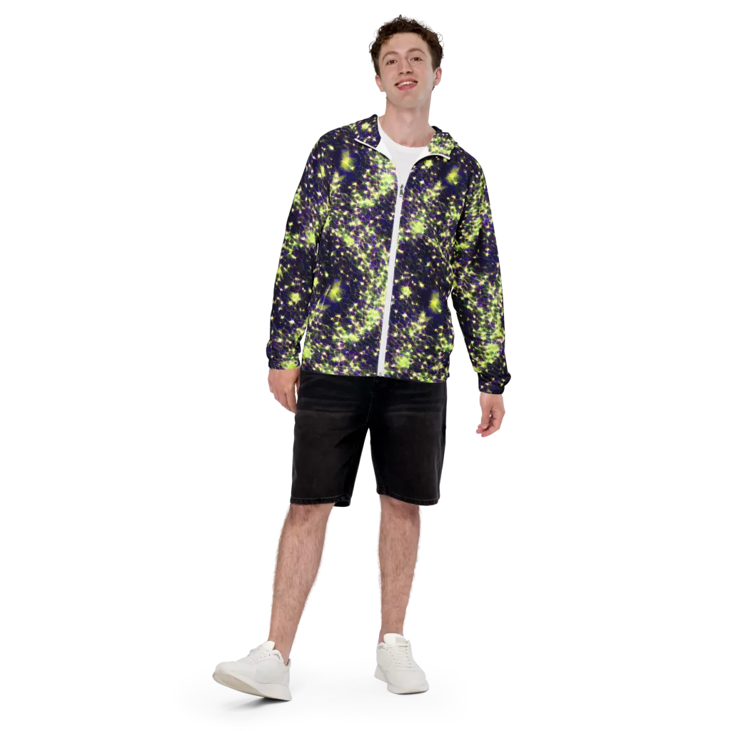 Cosmic Dandelion on Men's Windbreaker — Front